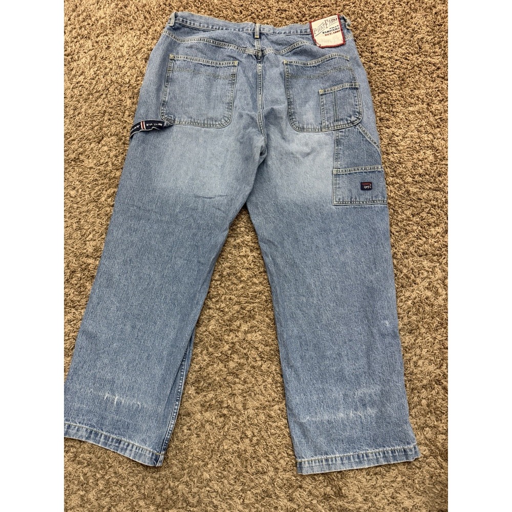 Vintage Y2K Phat Farm Jeans Blue Denim Hip Hop Baggy Loose Skater Mens 40x32